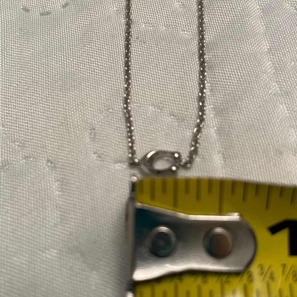 COACH Signature C Sparkle Station Necklace Silver Tone with Crystals 18”L - Picture 14 of 14